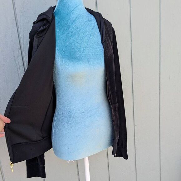 Juicy Couture Y2K Glamorous Juicy Couture Black Velour Tracksuit Jacket. Small - Picture 6 of 8